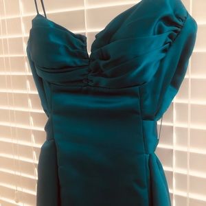 Laundry by Shelli Segal Satin Teal Gown